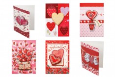 Поздравителни любовни картички с блясък - 120 бр.(различни дизайни)